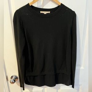 LOFT layered crew sweater, S